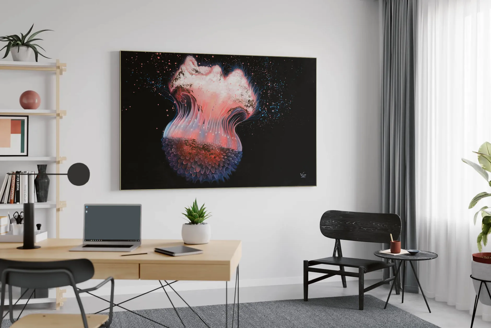Öl Gemälde 'Floating in the Ocean' | Handgemaltes Unikat