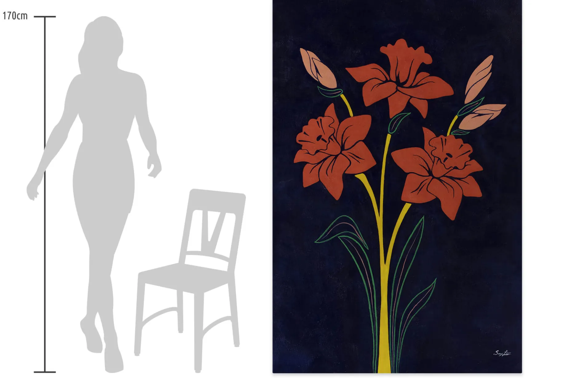 Öl Gemälde 'Flowers in the Sky' | Handgemaltes Unikat