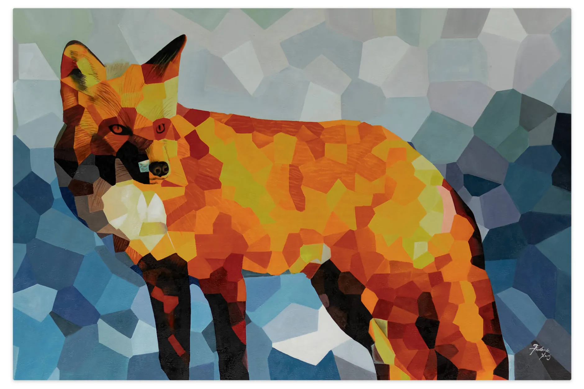 Öl Gemälde 'Fox of Fire' | Handgemaltes Unikat