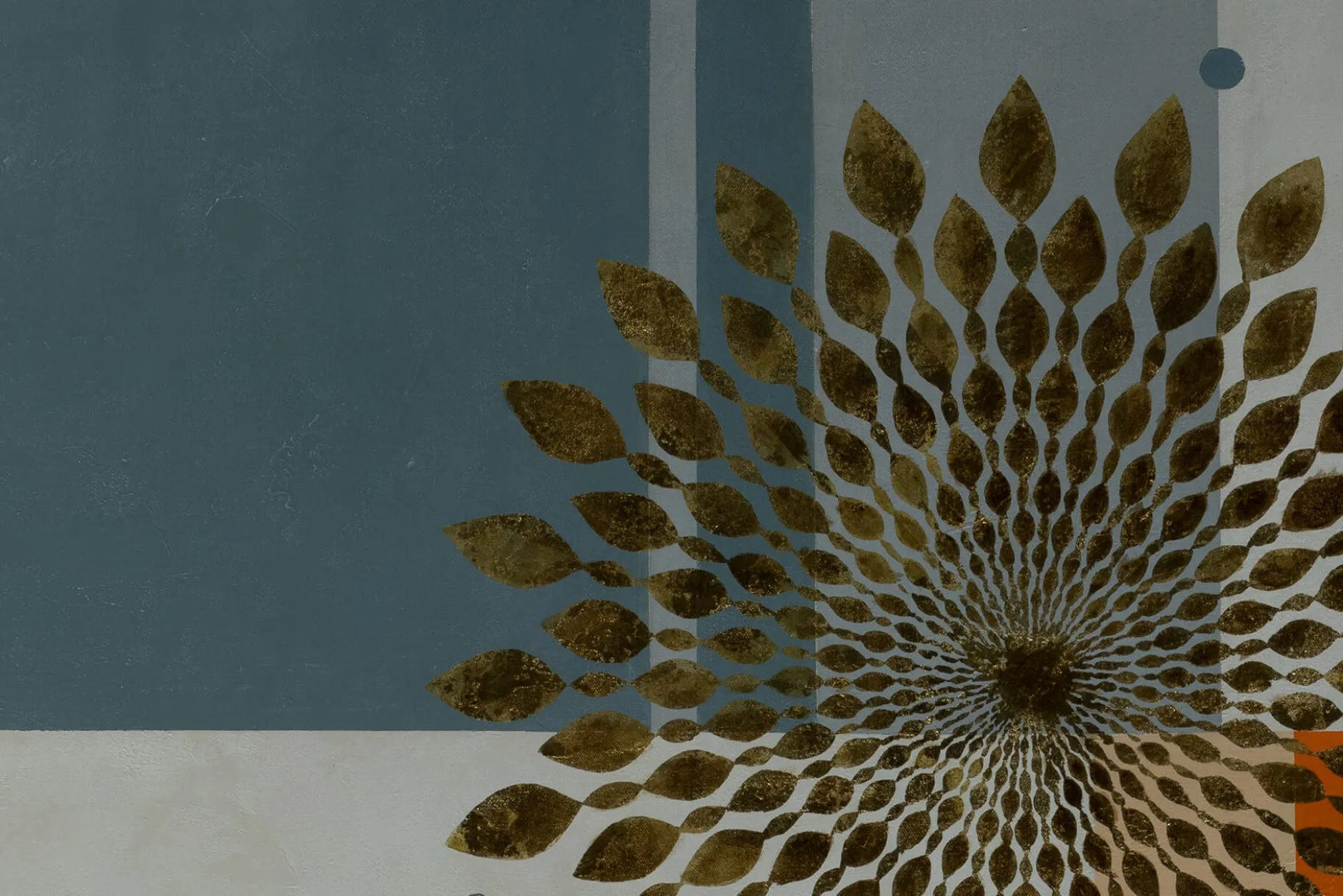 Öl Gemälde 'Geometric Sun' | Handgemaltes Unikat