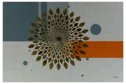 Öl Gemälde 'Geometric Sun' | Handgemaltes Unikat