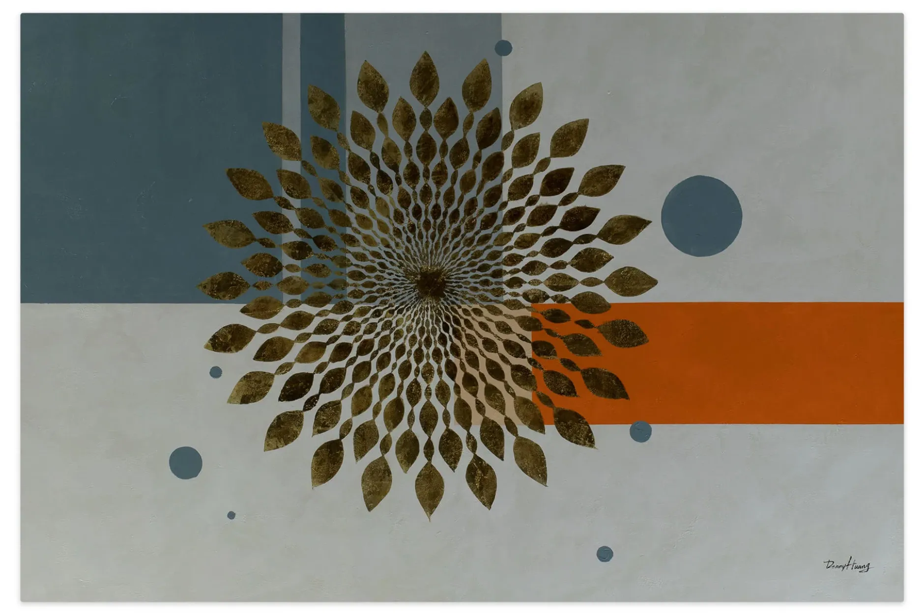 Öl Gemälde 'Geometric Sun' | Handgemaltes Unikat