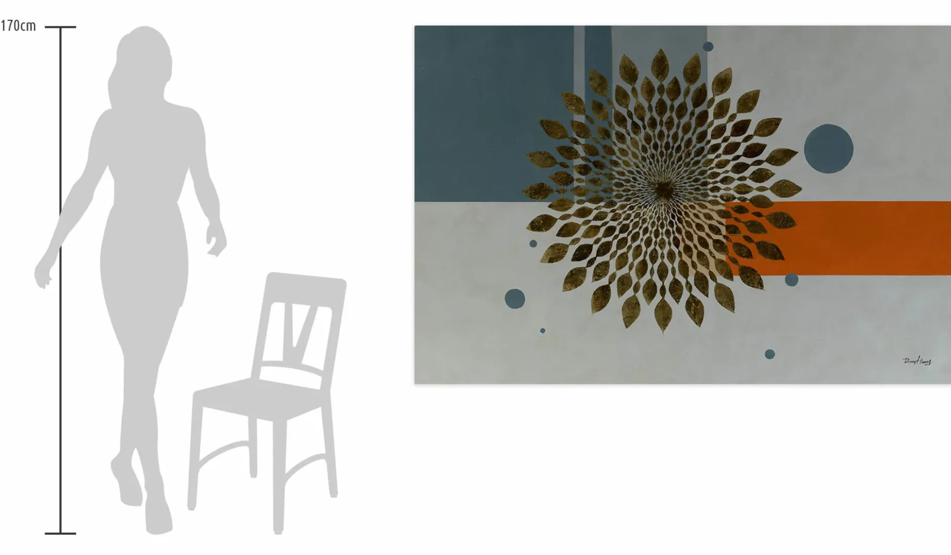 Öl Gemälde 'Geometric Sun' | Handgemaltes Unikat