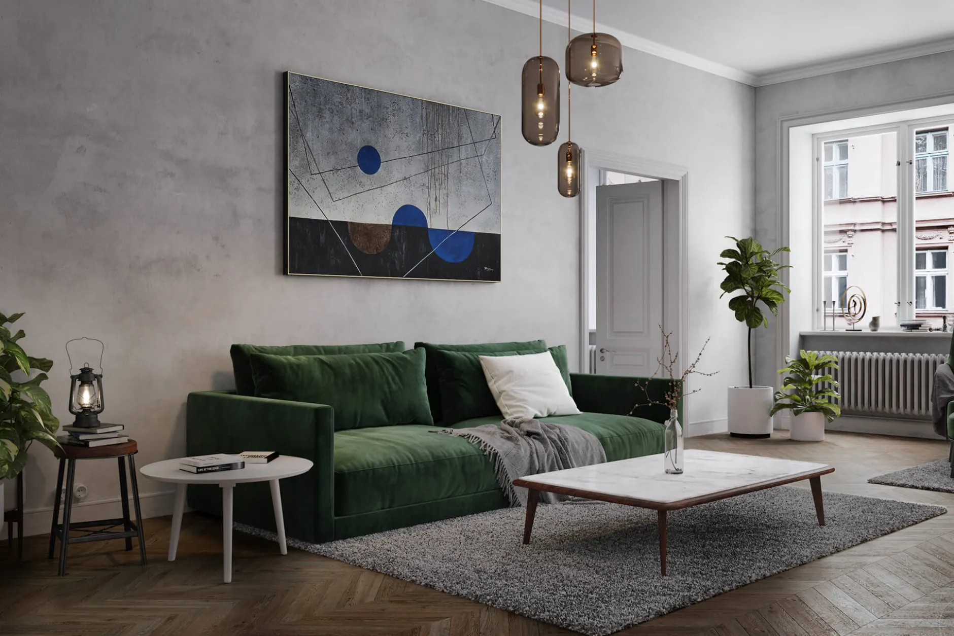 Öl Gemälde 'Geometric Thoughts' | Handgemaltes Unikat