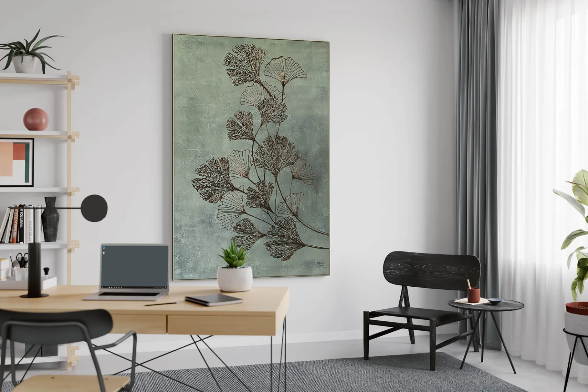 Öl Gemälde 'Ginkgopoesie' | Handgemaltes Unikat