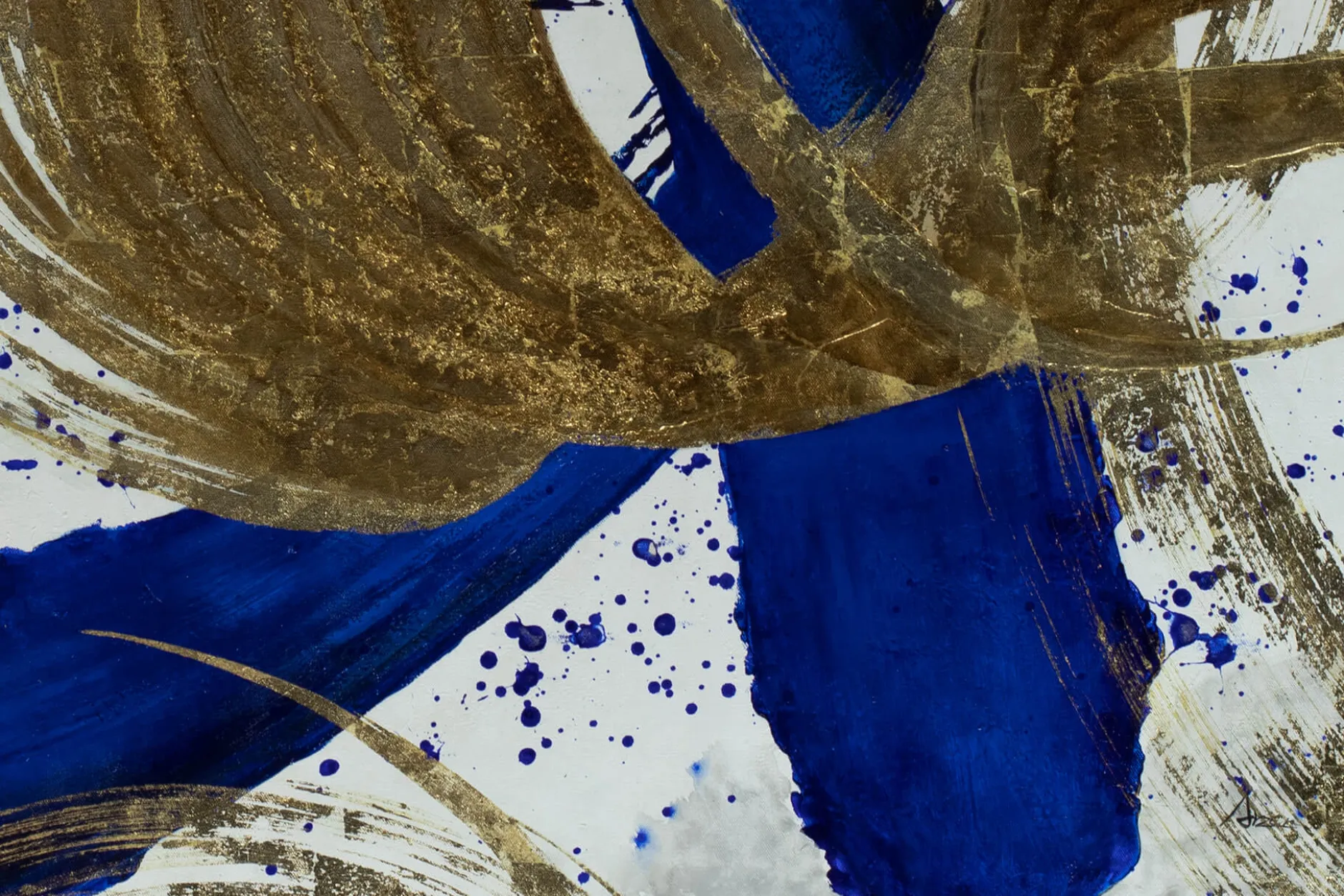 Öl Gemälde 'Gold in Indigo' | Handgemaltes Unikat