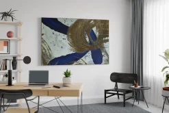 Öl Gemälde 'Gold in Indigo' | Handgemaltes Unikat