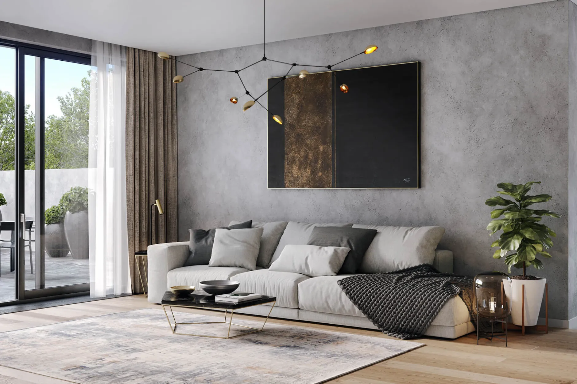 Öl Gemälde 'Gold und Onyx' | Handgemaltes Unikat