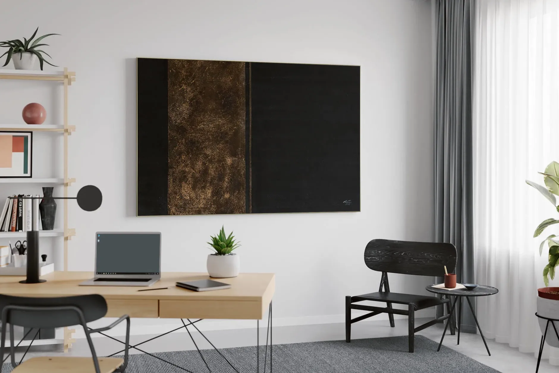 Öl Gemälde 'Gold und Onyx' | Handgemaltes Unikat