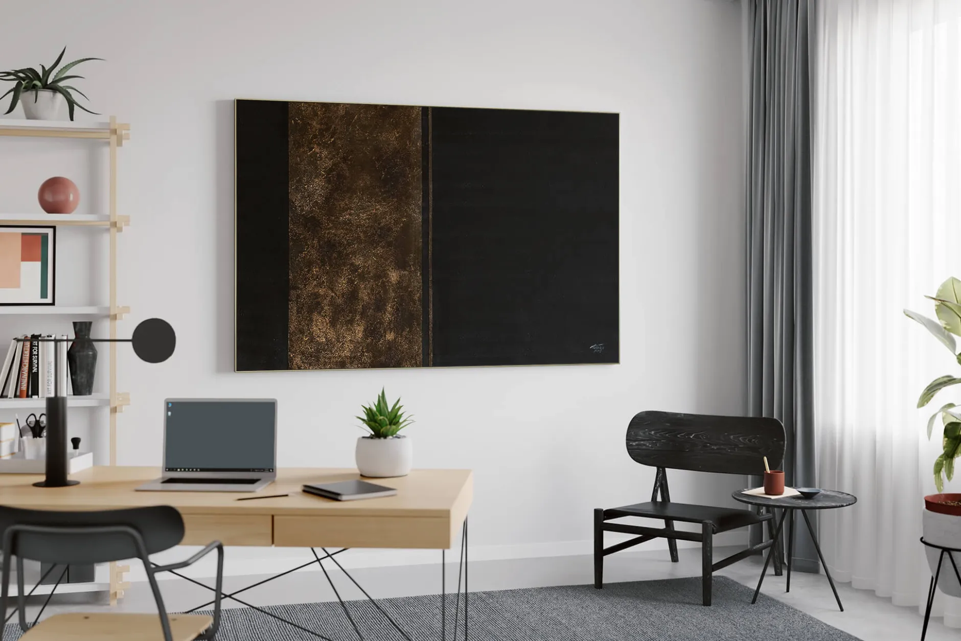 Öl Gemälde 'Gold und Onyx' | Handgemaltes Unikat