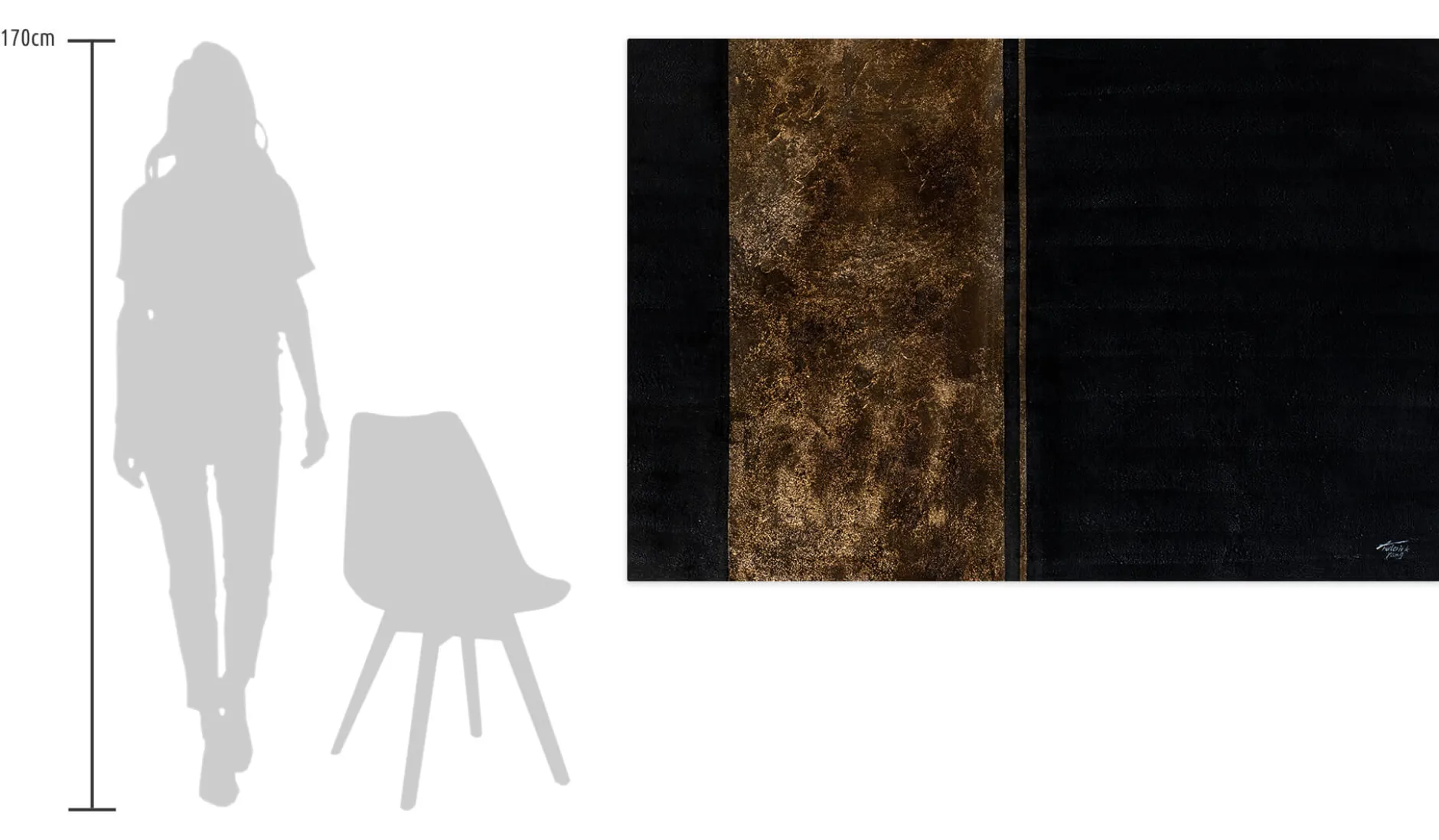 Öl Gemälde 'Gold und Onyx' | Handgemaltes Unikat