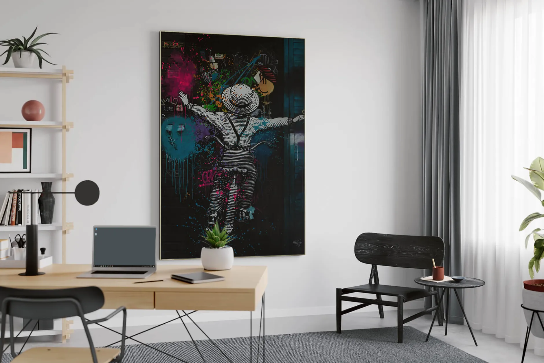 Öl Gemälde 'Graffiti Balance' | Handgemaltes Unikat