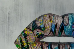 Öl Gemälde 'Graffiti Lips' | Handgemaltes Unikat
