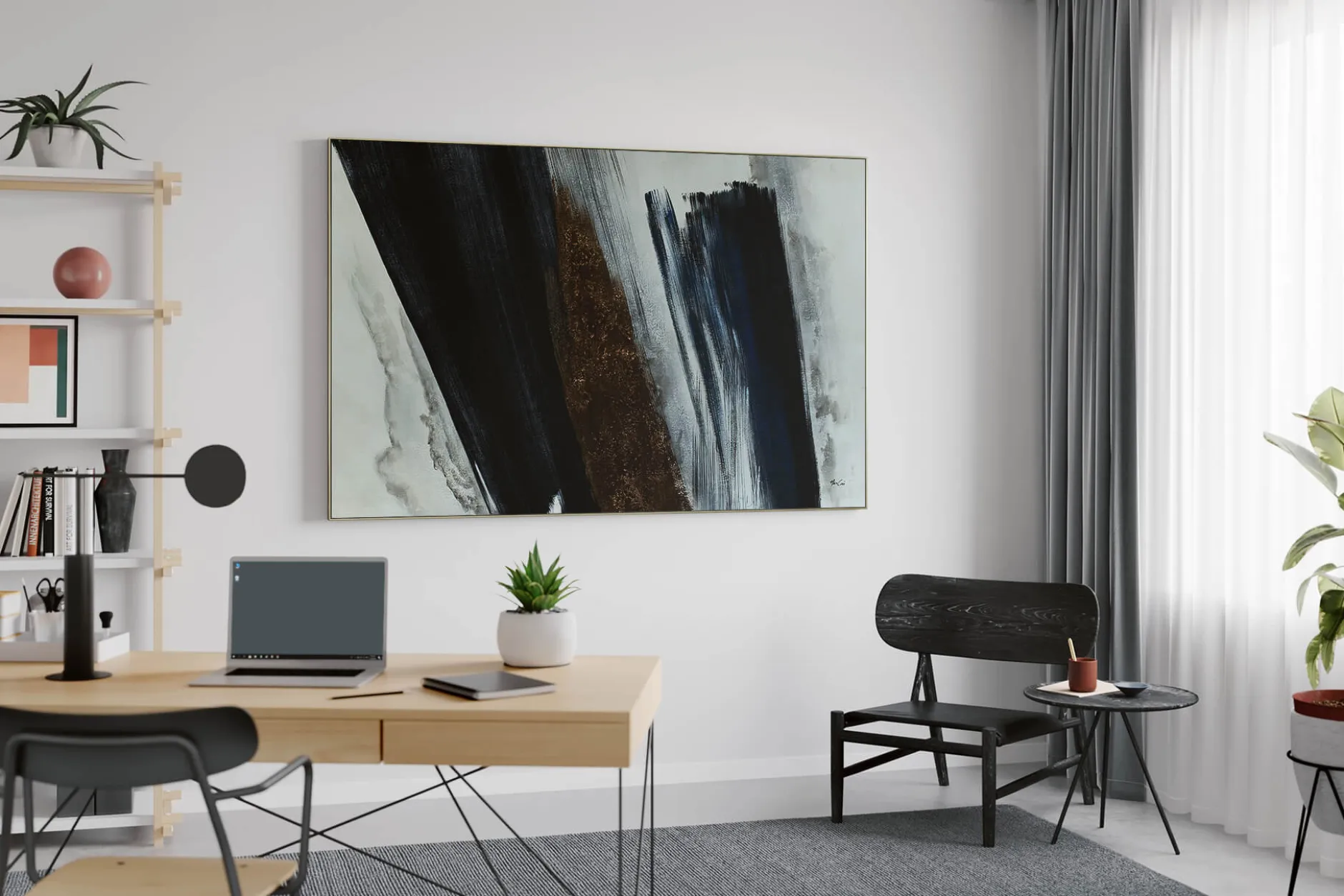 Öl Gemälde 'Graphite Gradation' | Handgemaltes Unikat