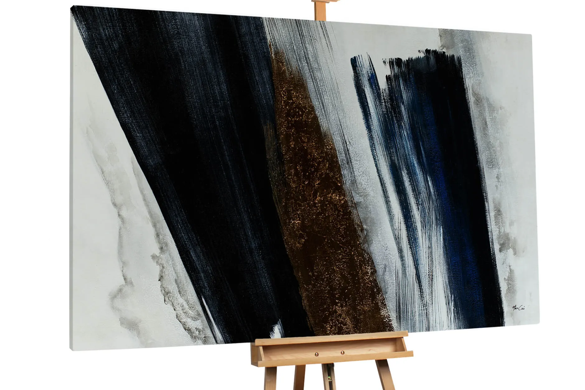 Öl Gemälde 'Graphite Gradation' | Handgemaltes Unikat