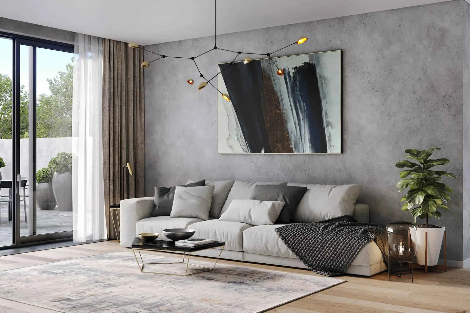 Öl Gemälde 'Graphite Gradation' | Handgemaltes Unikat
