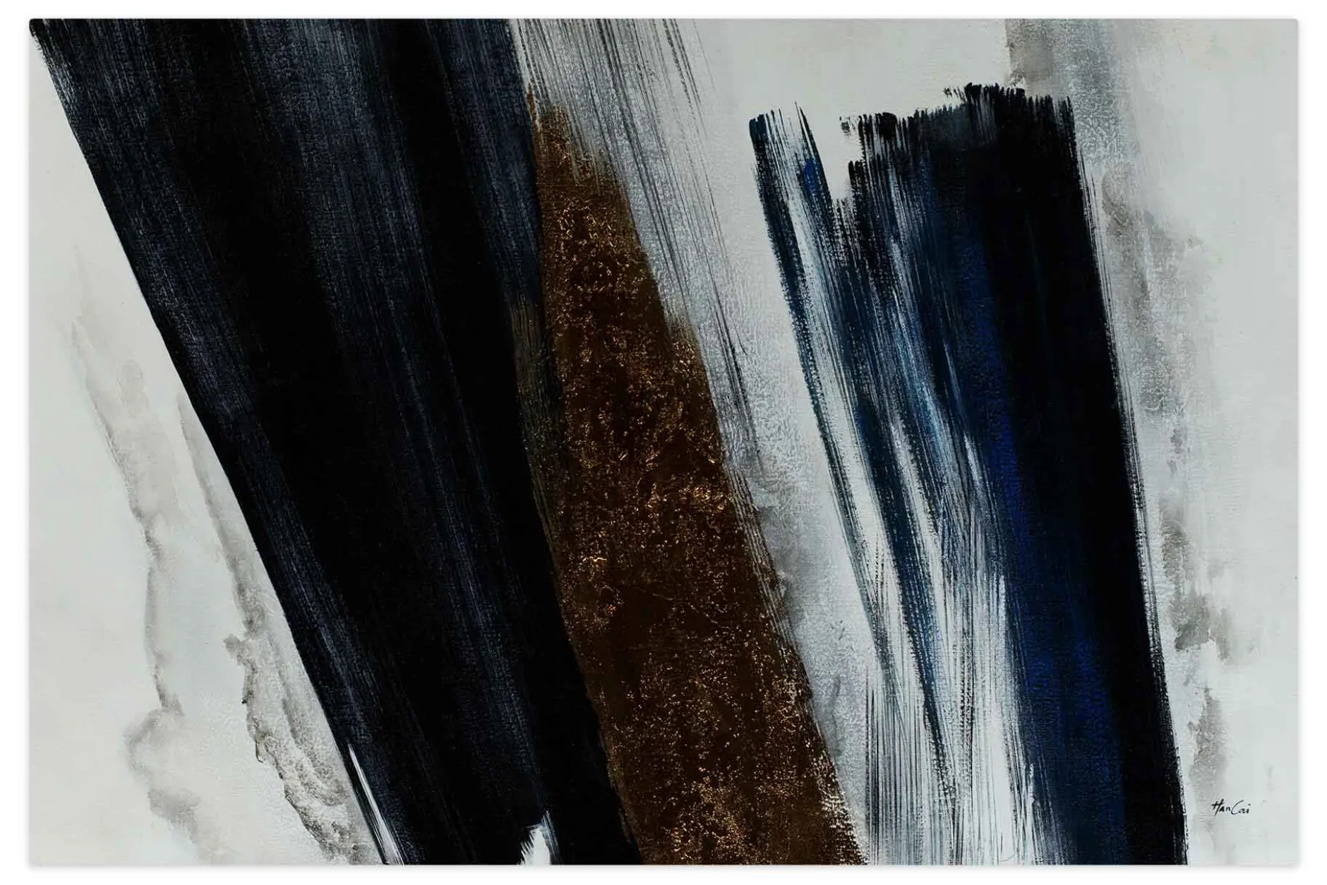 Öl Gemälde 'Graphite Gradation' | Handgemaltes Unikat