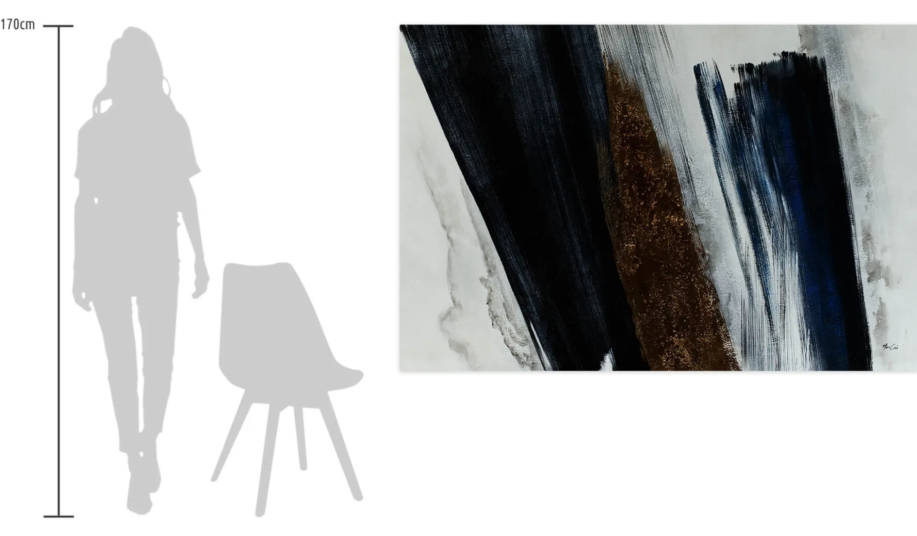 Öl Gemälde 'Graphite Gradation' | Handgemaltes Unikat