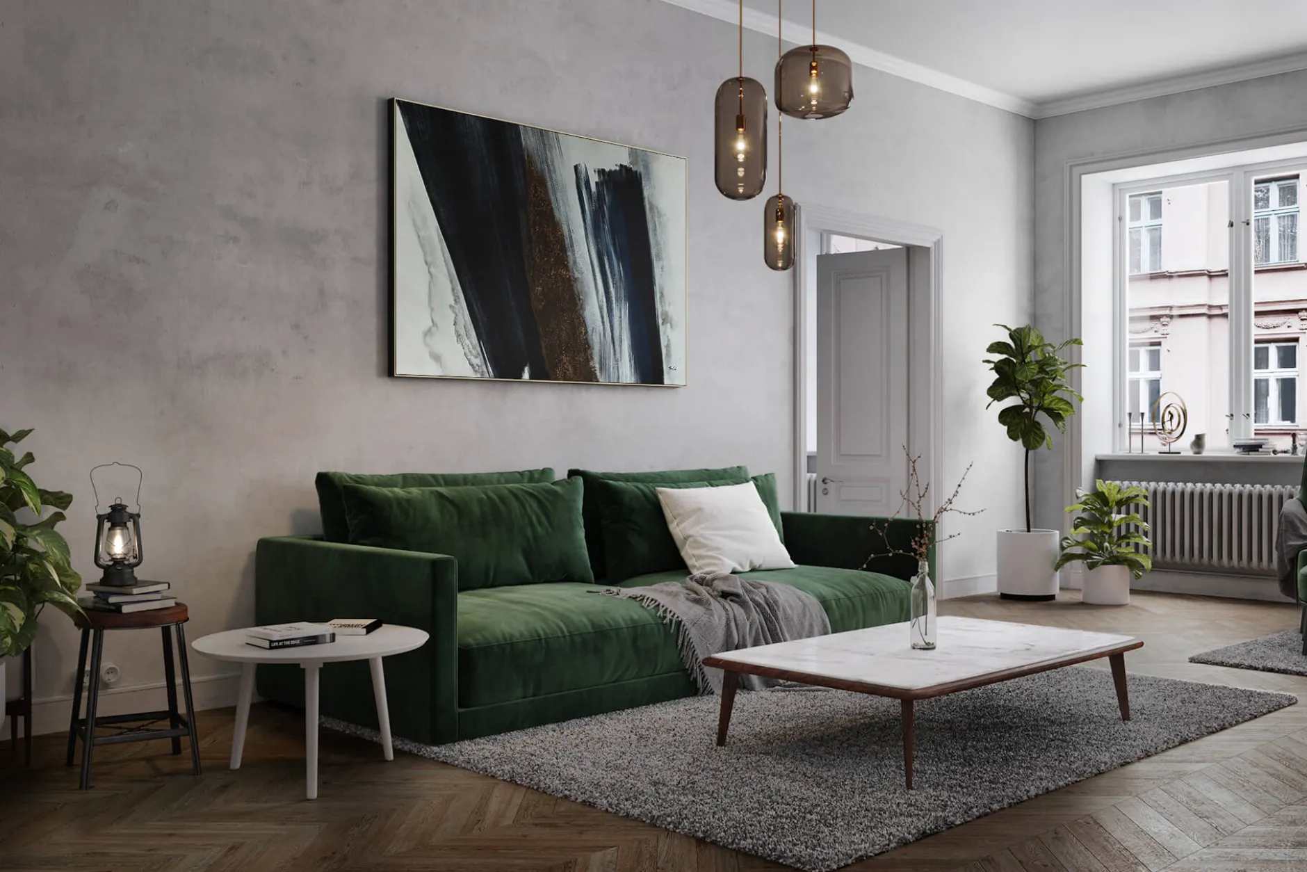 Öl Gemälde 'Graphite Gradation' | Handgemaltes Unikat
