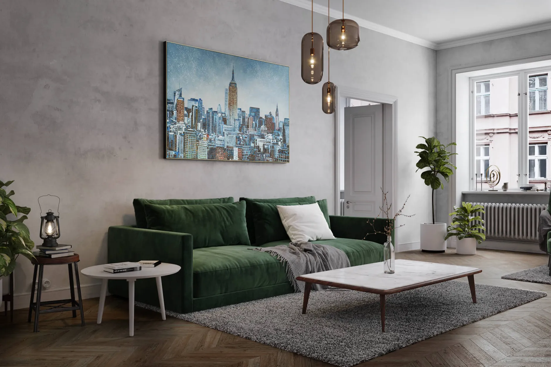 Öl Gemälde 'Großstadtleuchten' | Handgemaltes Unikat