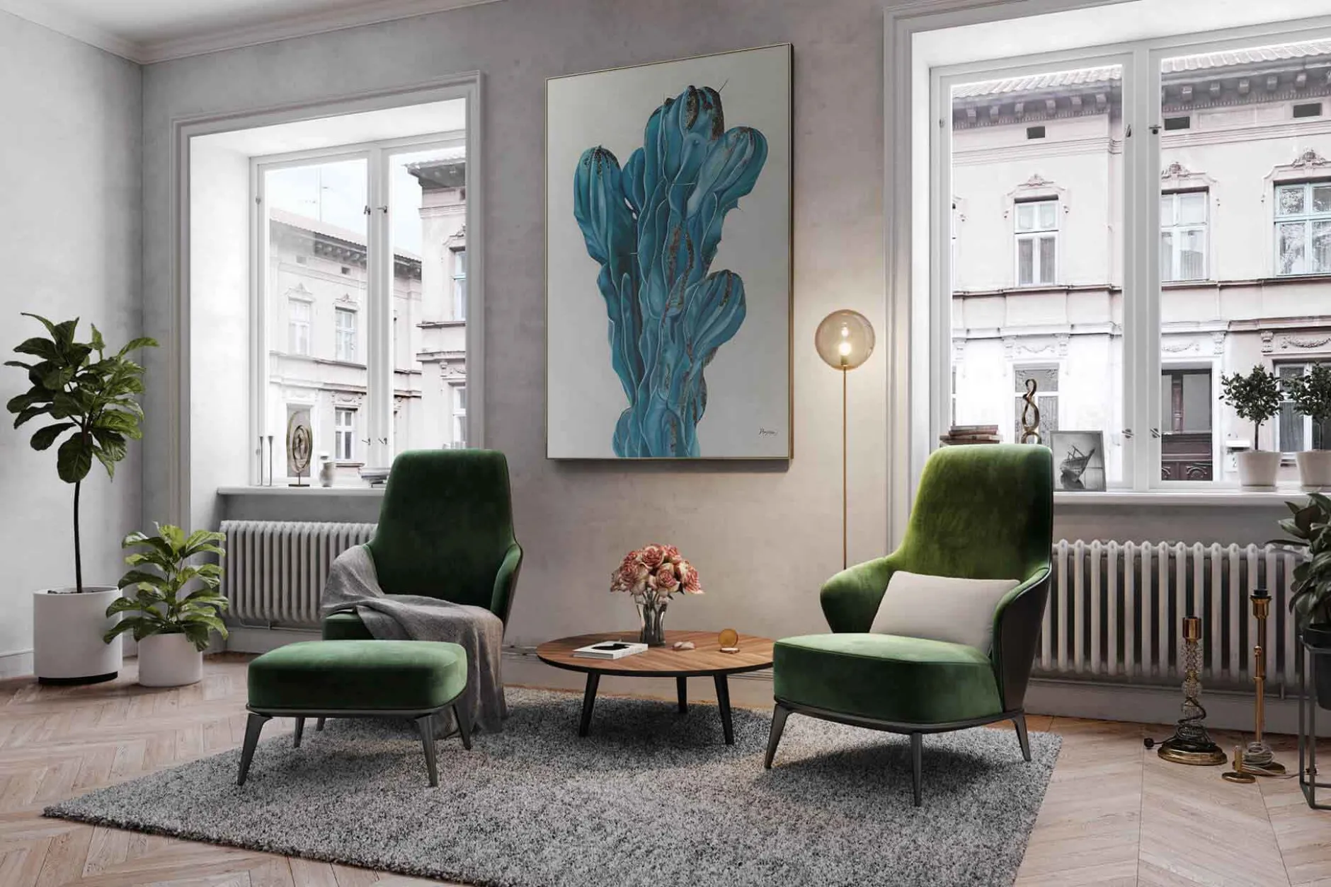 Öl Gemälde 'Hand of a Cactus' | Handgemaltes Unikat