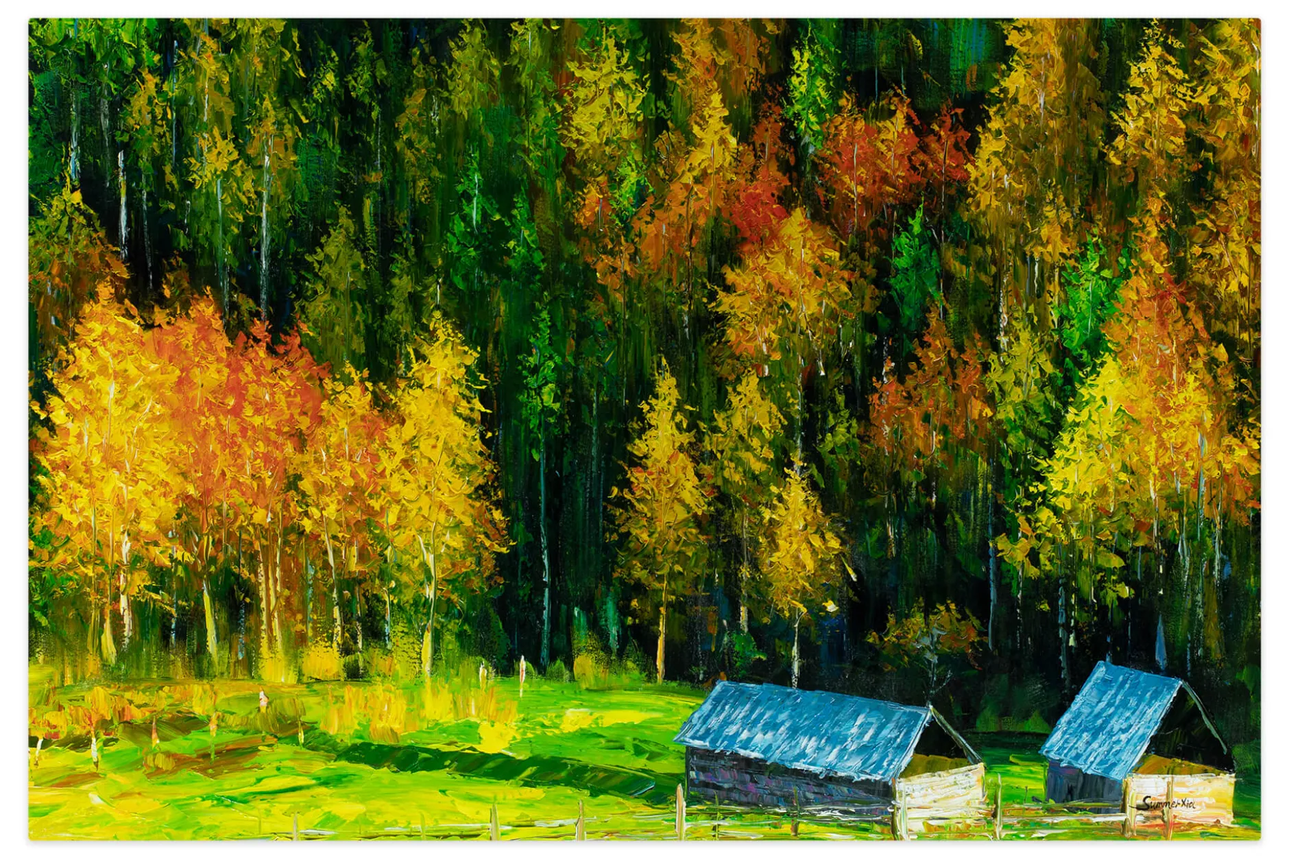 Öl Gemälde 'Herbstliche Idylle' | Handgemaltes Unikat