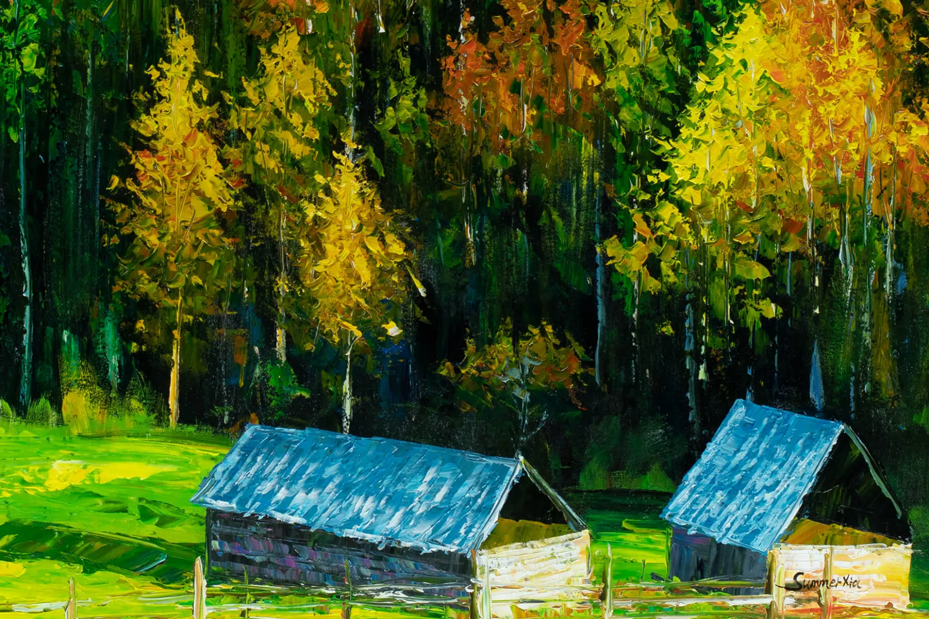 Öl Gemälde 'Herbstliche Idylle' | Handgemaltes Unikat