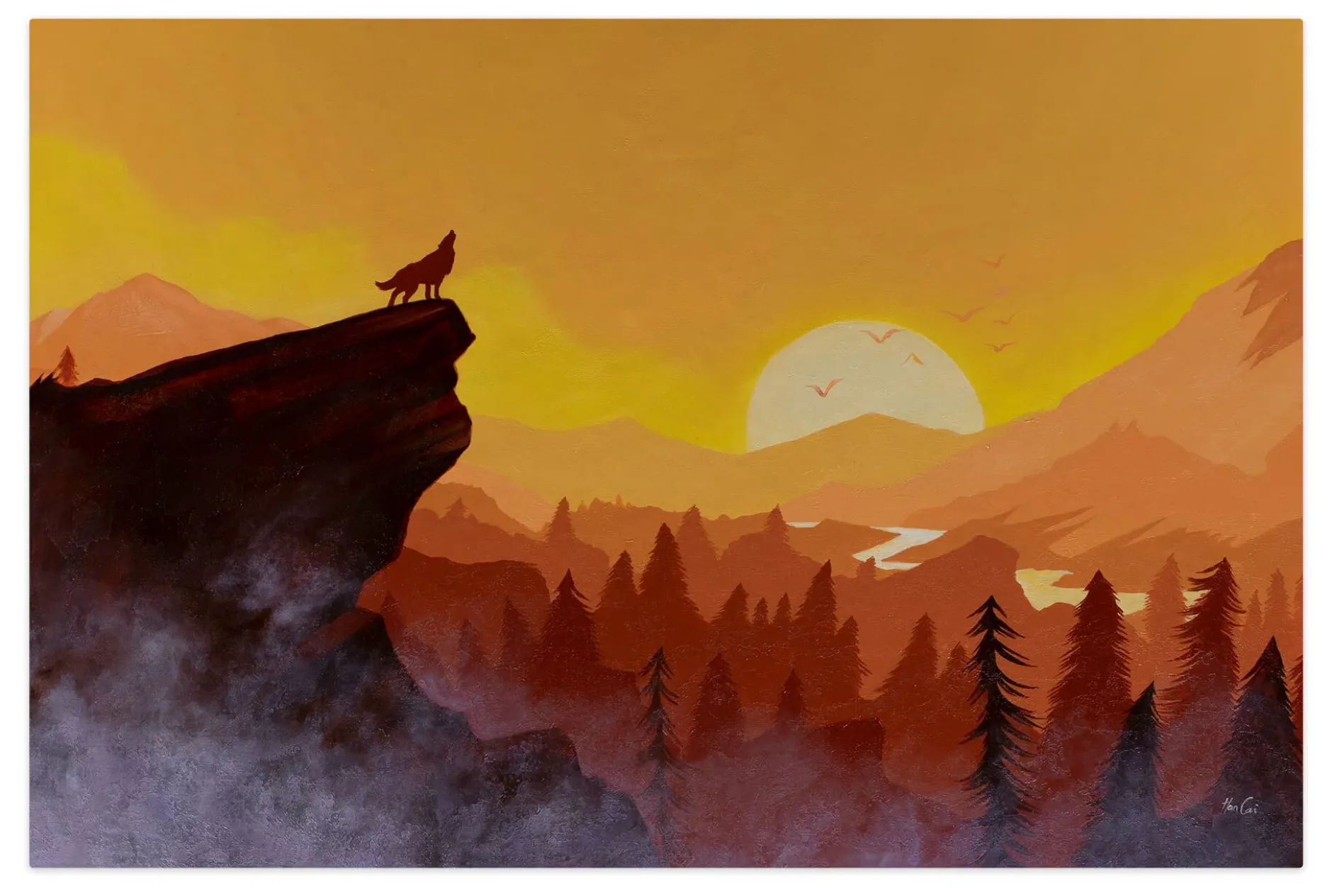 Öl Gemälde 'Howling Majesty' | Handgemaltes Unikat