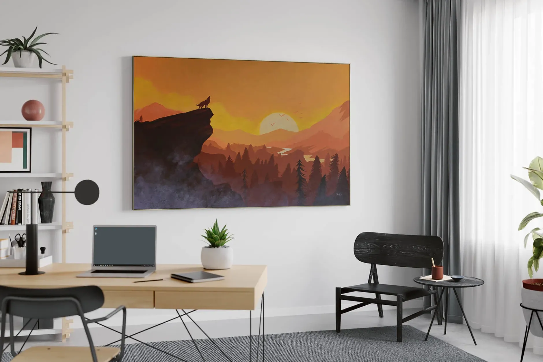 Öl Gemälde 'Howling Majesty' | Handgemaltes Unikat