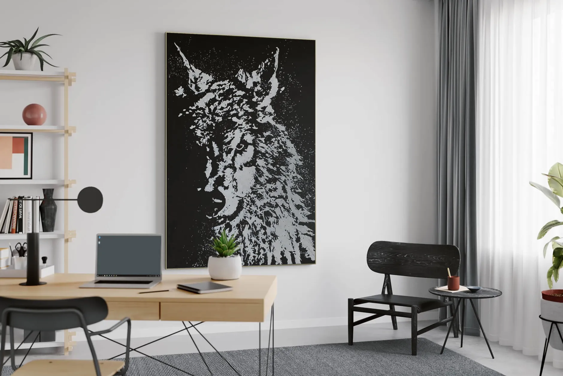 Öl Gemälde 'Im Auge des Wolfes' | Handgemaltes Unikat
