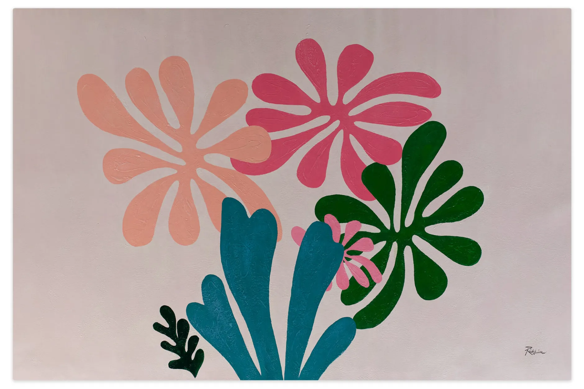 Öl Gemälde 'Jaunty Flowers' | Handgemaltes Unikat