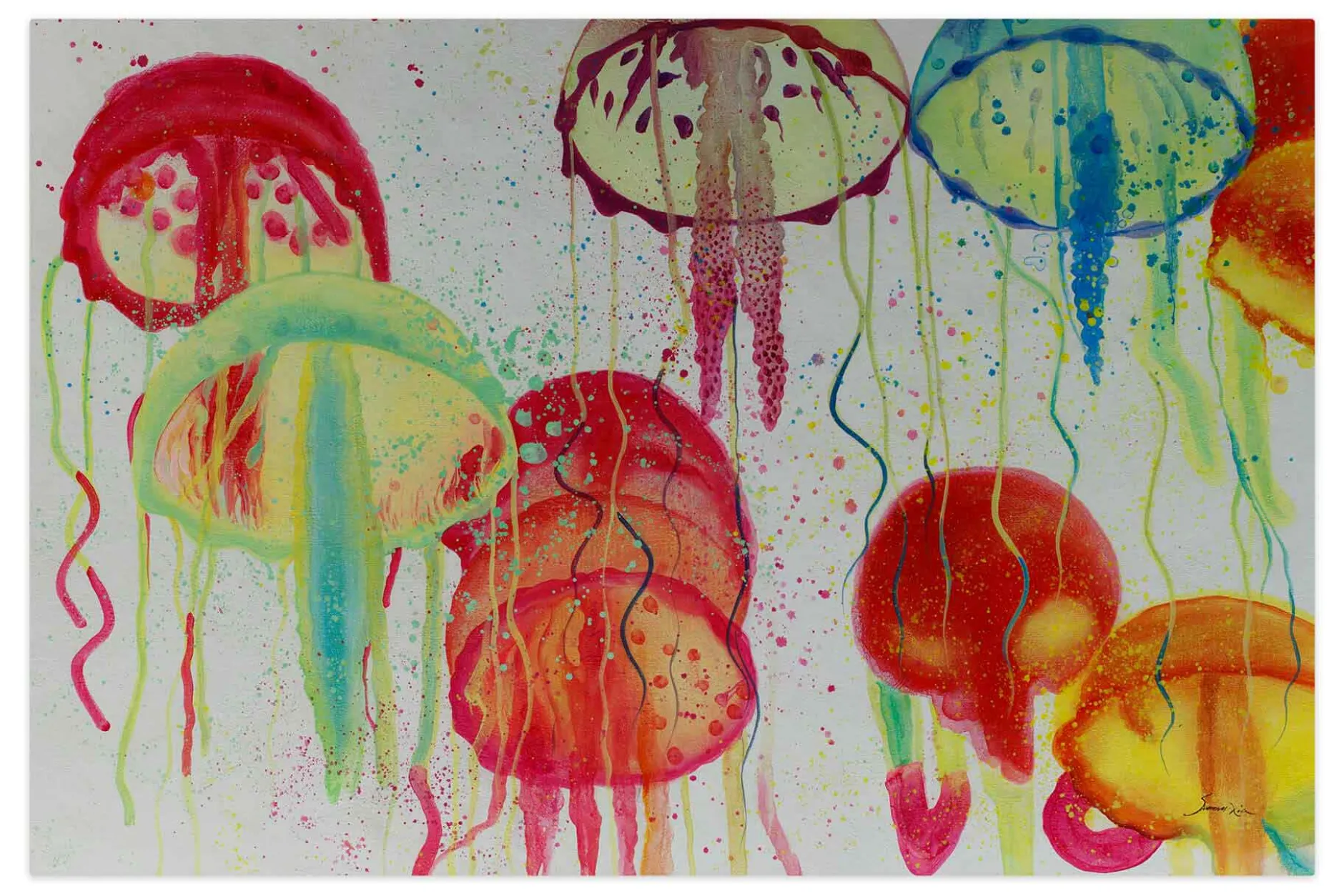 Öl Gemälde 'Jellyfish Spectrum' | Handgemaltes Unikat