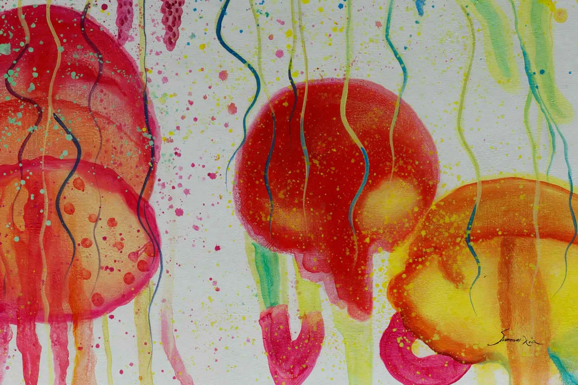 Öl Gemälde 'Jellyfish Spectrum' | Handgemaltes Unikat
