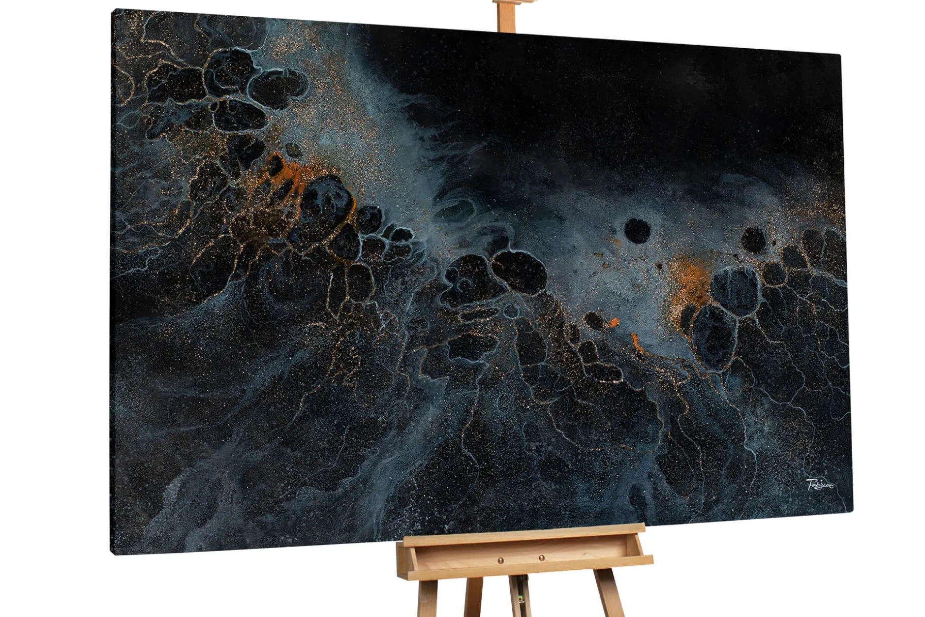 Öl Gemälde 'Kosmisches Gold' | Handgemaltes Unikat
