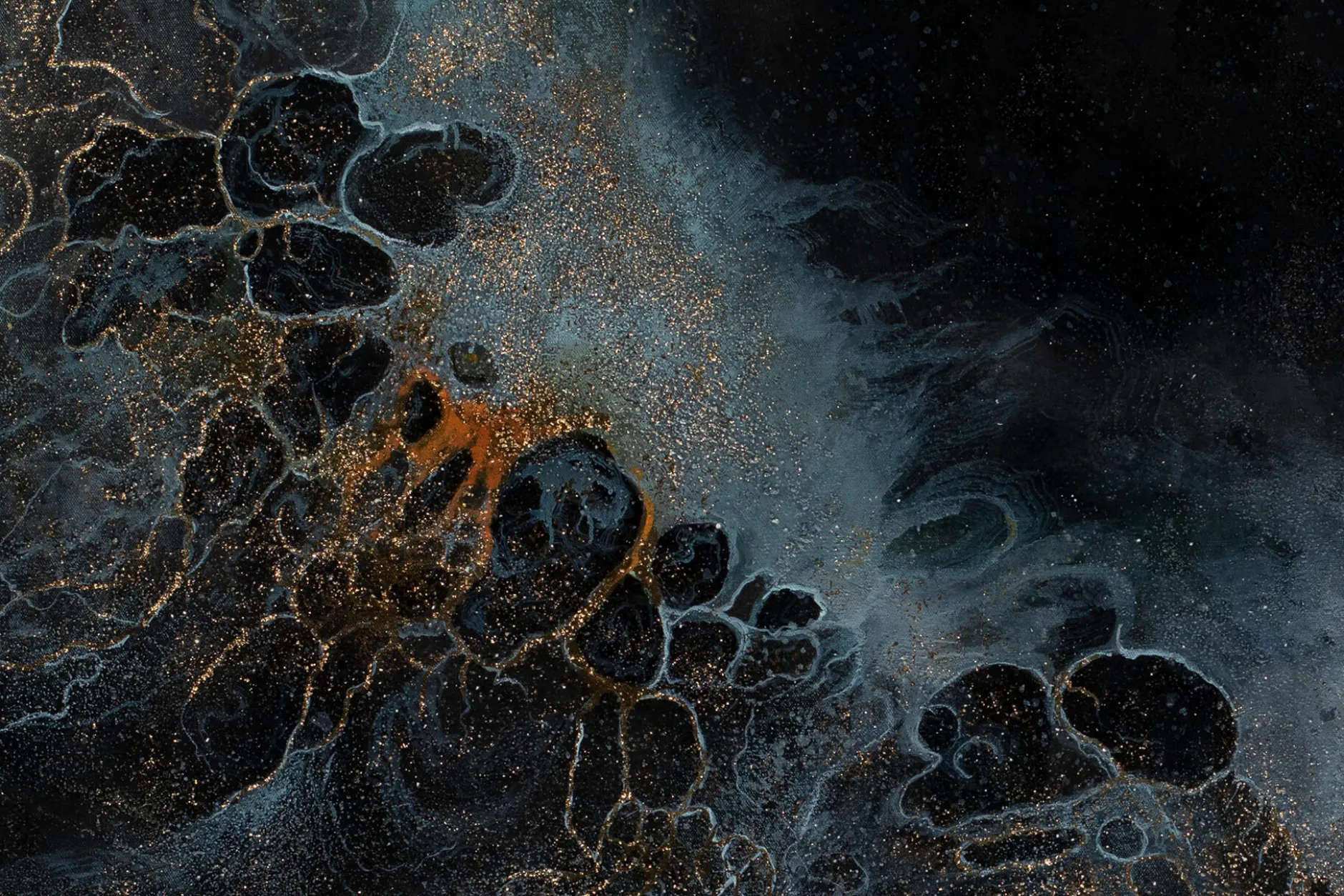 Öl Gemälde 'Kosmisches Gold' | Handgemaltes Unikat