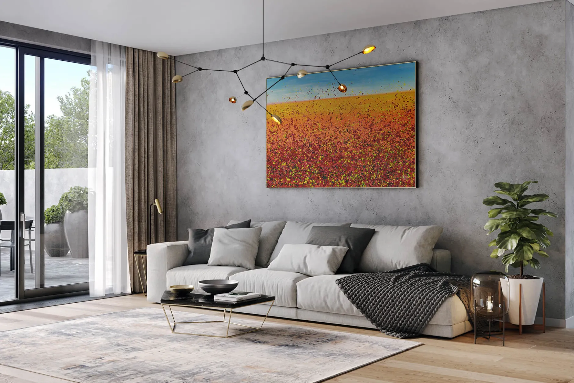 Öl Gemälde 'Lava and Sky' | Handgemaltes Unikat