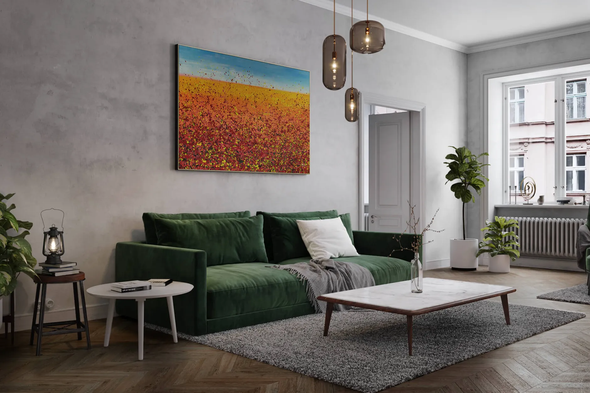 Öl Gemälde 'Lava and Sky' | Handgemaltes Unikat