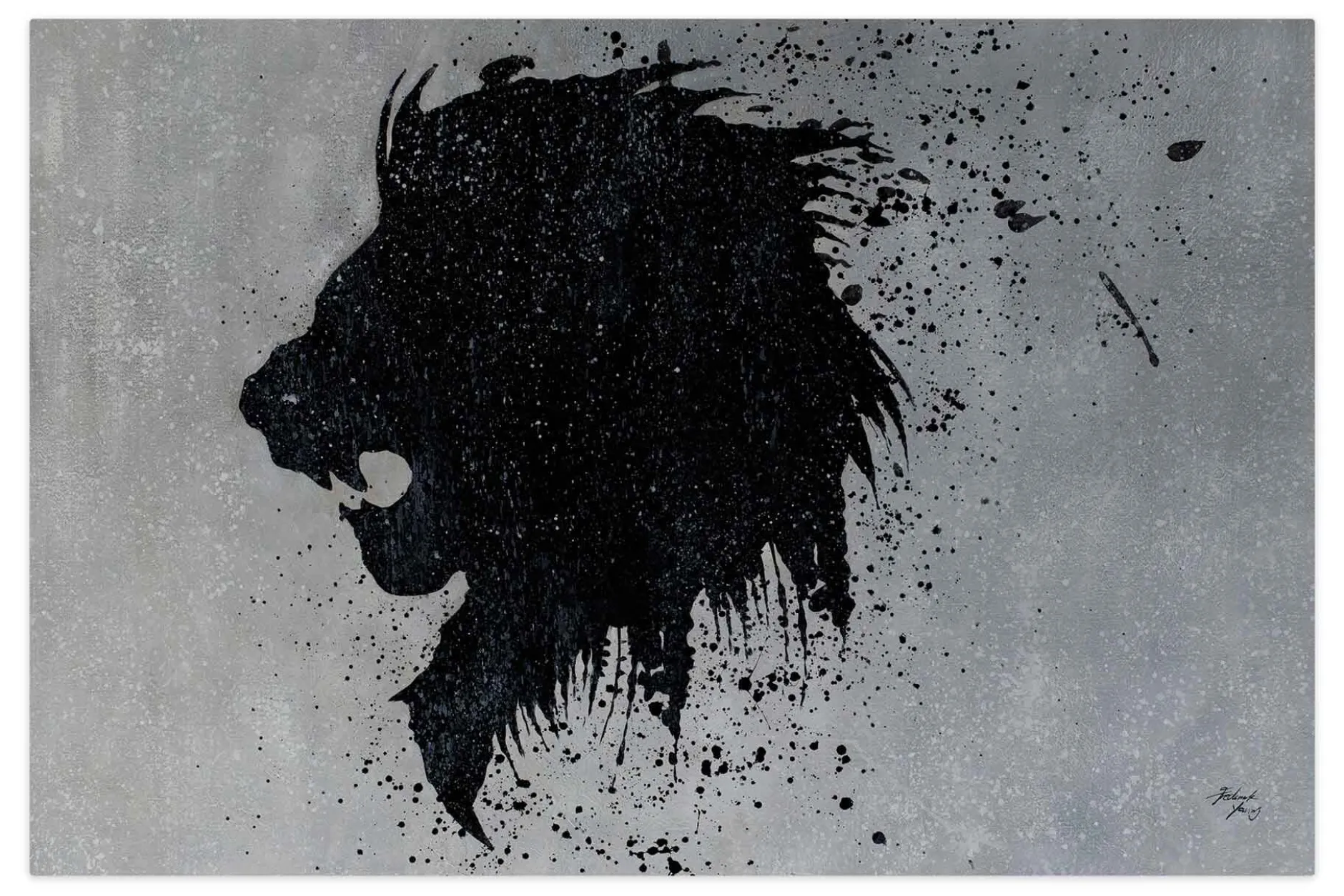 Öl Gemälde 'Lion Nature' | Handgemaltes Unikat