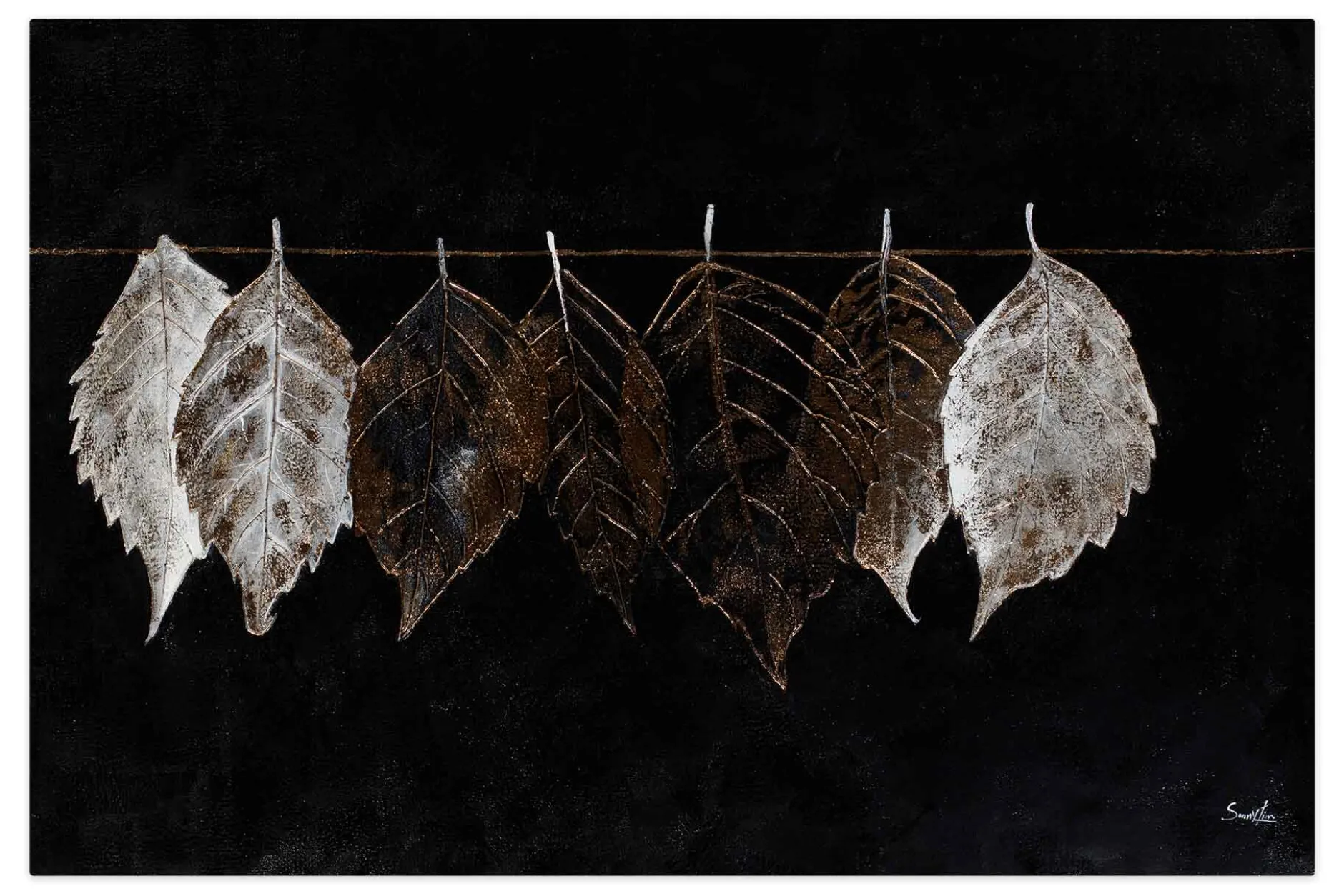 Öl Gemälde 'Lustrous Leaves' | Handgemaltes Unikat