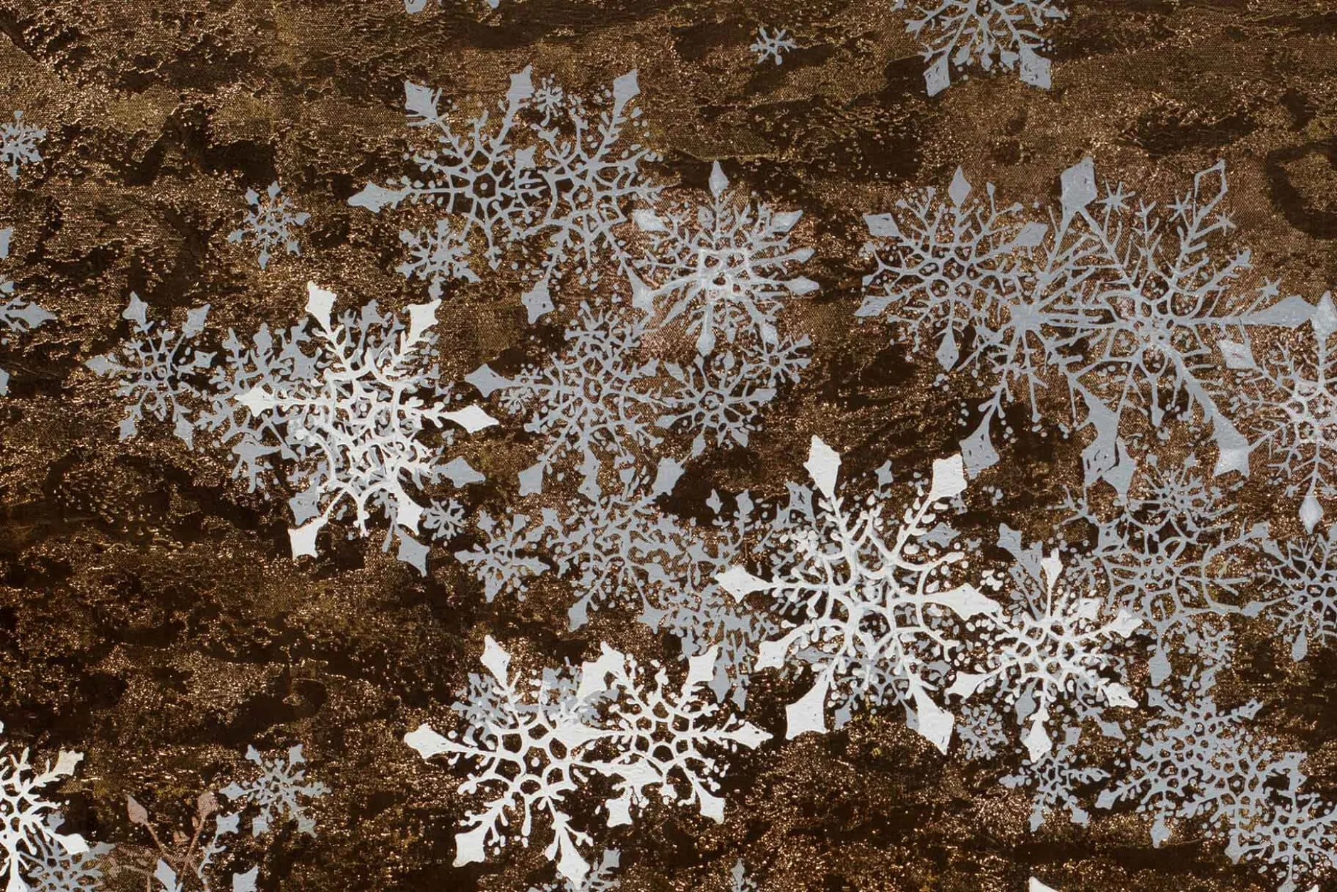 Öl Gemälde 'Magic Snow Crystals' | Handgemaltes Unikat