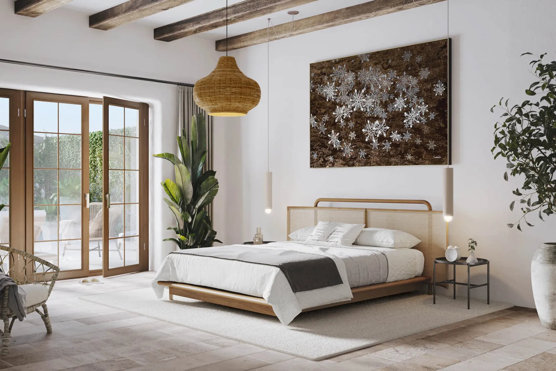 Öl Gemälde 'Magic Snow Crystals' | Handgemaltes Unikat