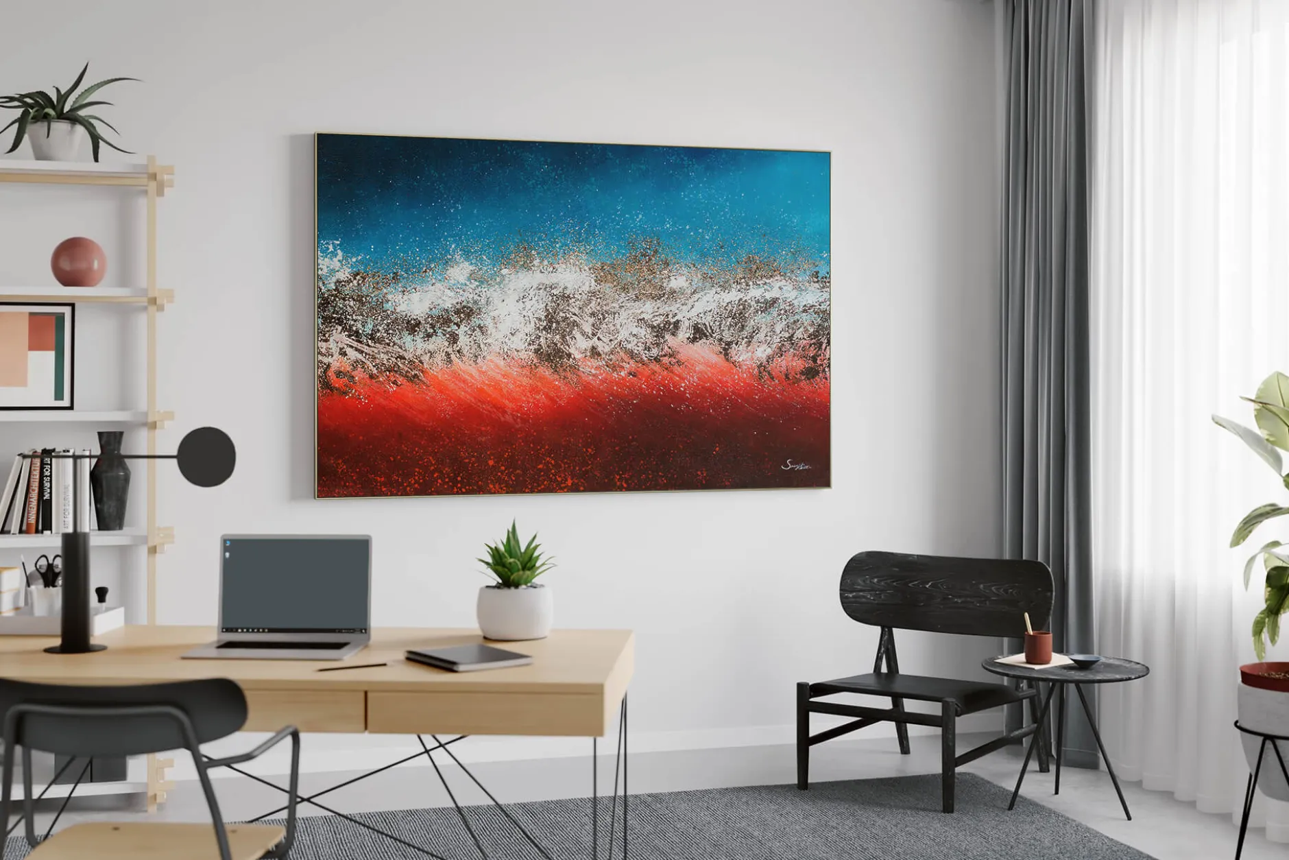 Öl Gemälde 'Magmatic Ocean' | Handgemaltes Unikat