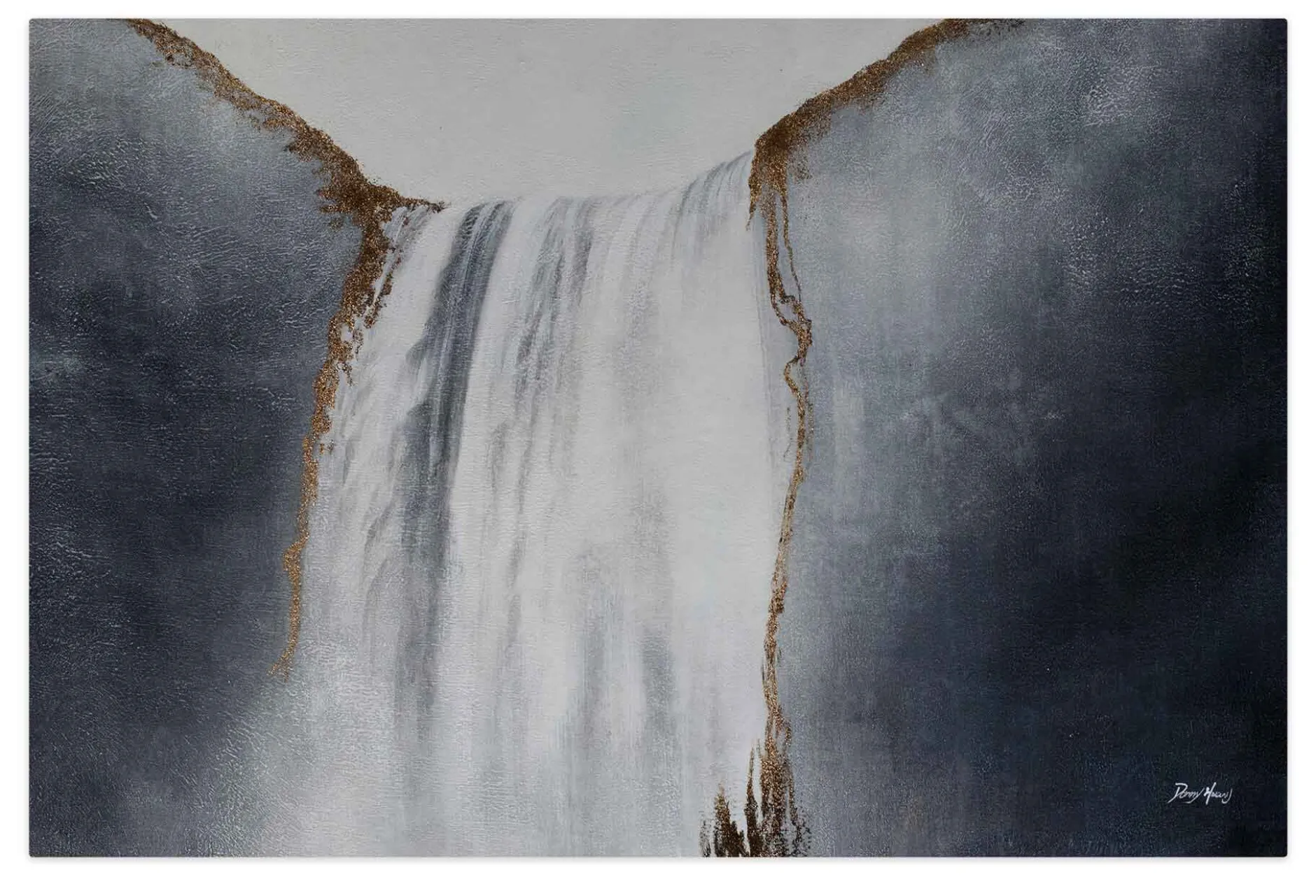 Öl Gemälde 'Magnificent Waterfall' | Handgemaltes Unikat