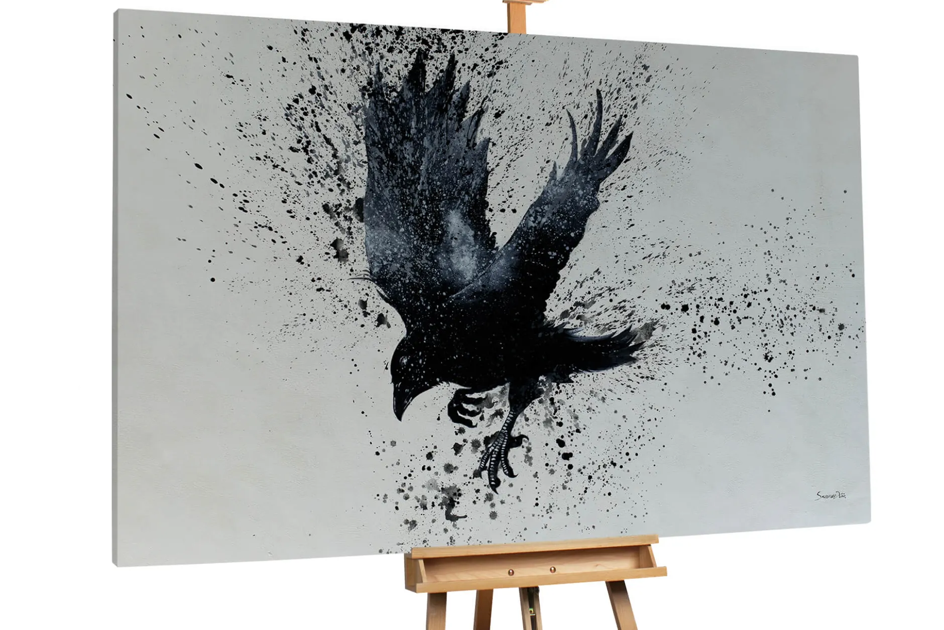 Öl Gemälde 'Majestic Raven' | Handgemaltes Unikat