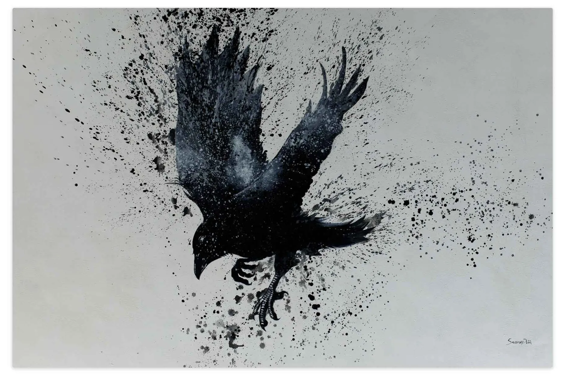 Öl Gemälde 'Majestic Raven' | Handgemaltes Unikat
