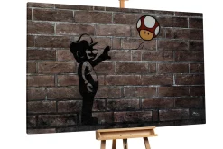 Öl Gemälde 'Mario & der Superpilz' | Handgemaltes Unikat