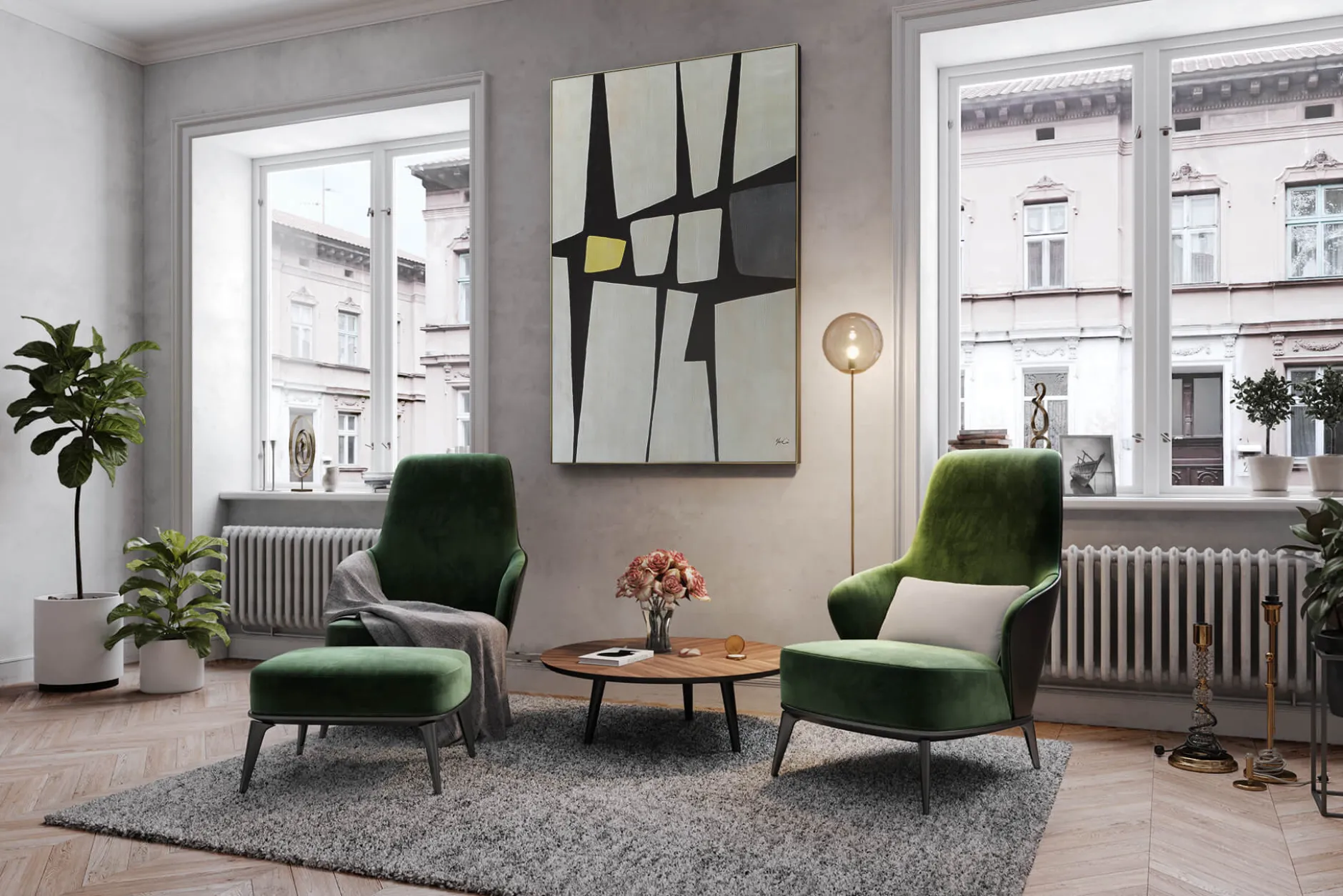 Öl Gemälde 'Modern Mosaic' | Handgemaltes Unikat