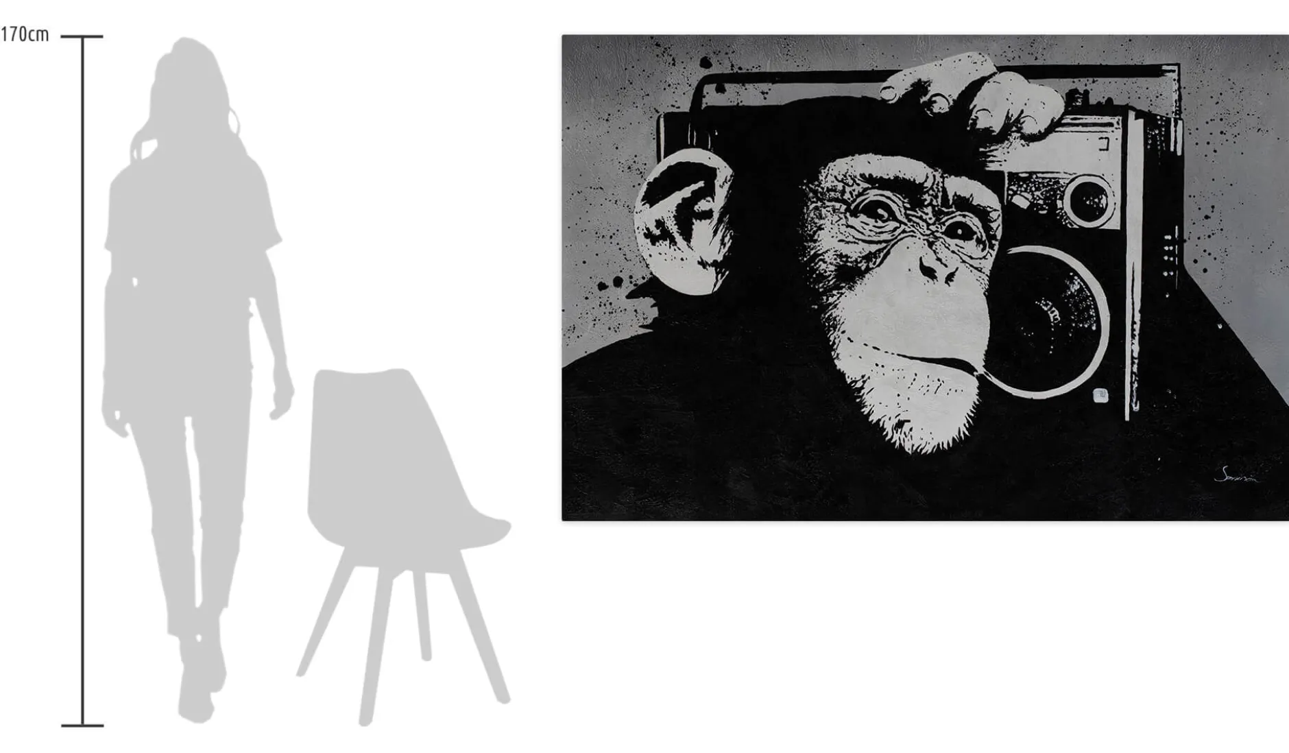 Öl Gemälde 'Monkey Music' | Handgemaltes Unikat