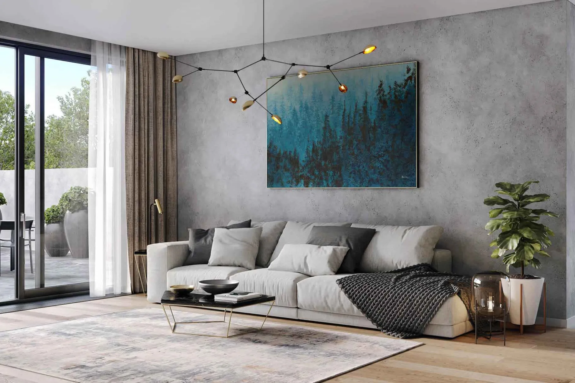 Öl Gemälde 'Morning Pine Forest' | Handgemaltes Unikat