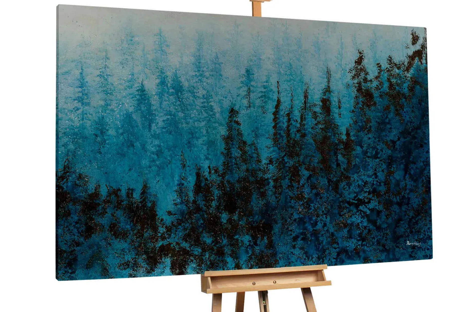 Öl Gemälde 'Morning Pine Forest' | Handgemaltes Unikat